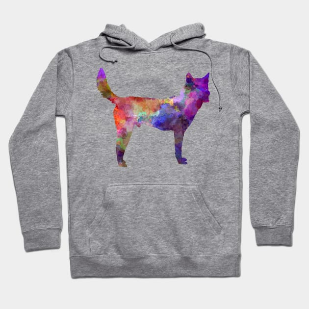 Korea Jindo Dog in watercolor Hoodie by PaulrommerArt